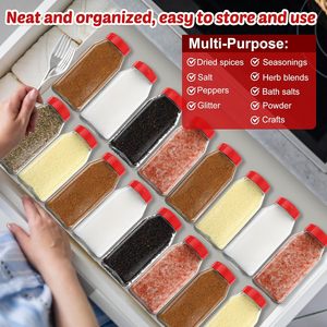 16oz nhựa gia vị lọ với nắp chai nhựa vuông với Shaker nắp lớn Shaker bột lưu trữ container để lưu trữ muối - Product Image 6