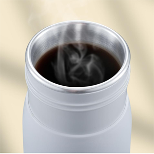 業務用ポータブルミニ電気ケトル ステンレス製温度調節機能付き魔法瓶カップ 300W加熱式 旅行用 - Product Image 5