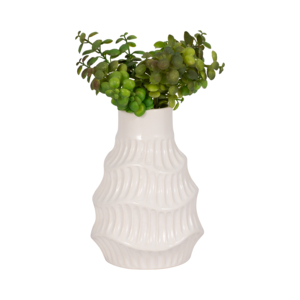 Vaso in ceramica scultorea ondulata, moderno, in gres, per soggiorno, decorazione per la casa - Product Image 2