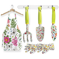 Nouvel ensemble d'outils de désherbage pour le jardinage en gros avec gants imprimés pour kit de plantation