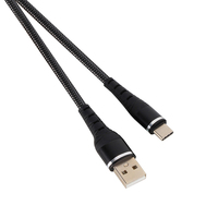 Kabel Data Transmisi USB Type C Pengisi Daya Cepat 3A VCOM Hitam Merah Biru 1m dengan Selubung Aluminium Alloy