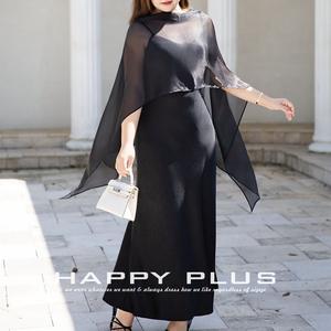 Châle en mousseline de soie Runqi pour femmes grandes tailles, col rond, couleur unie, cape légère en polyester pour séances photo et usage quotidien - Product Image 2