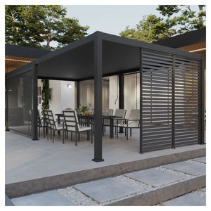 เพอร์โกลาระแนงบังแดดแบบปรับได้ด้วยมอเตอร์ไฟฟ้า รุ่นทันสมัย สำหรับกลางแจ้ง ขนาด 3x3 3x4 4x4 6x4  ทำจากอลูมิเนียมอัลลอยด์ ป้องกันแดดและฝน เป็นมิตรกับสิ่งแวดล้อม - Product Image 2