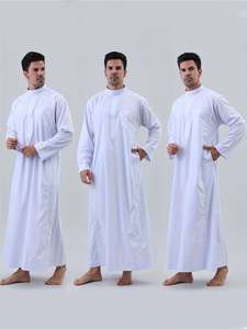 Túnicas Árabes y Burkas para Hombre, de Poliéster Ligero, Antiestático, de Secado Rápido, Elegantes, de Manga Larga, Cuello Alto, Color Sólido, para Todas las Temporadas - Product Image 6