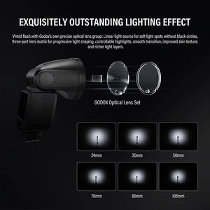 Flash <span class=keywords><strong>Godox</strong></span> V1mid TTL <span class=keywords><strong>Speedlite</strong></span> 2.4G Inalámbrico 1/8000s HSS con Cabezal Redondo para Canon, Sony, <span class=keywords><strong>Nikon</strong></span>, Fujifilm - Product Image 3