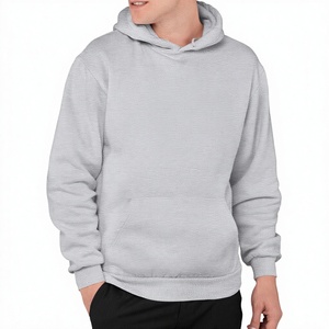 Men's Winter Loose Plain Dyed Fashionable Warm 100% Cotton <b>Fleece</b> Solid Color Hooded Pullover Breathable High Quality <b>Thick</b> - Product Image 6
