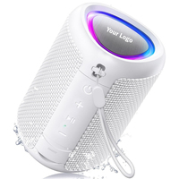 Enceinte portable BT 5.3 TWS, étanche IPX5, 15h d'autonomie, lumière LED dynamique, son HD pour la plage, le camping, la piscine, l'extérieur