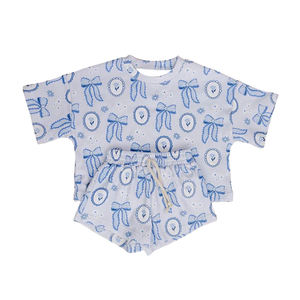 Précommande MOQ 5 Tenues d'été pour filles avec motifs floraux et nœuds, Vêtements pour tout-petits en gros, Nouvelle mode pour enfants, Boutique d'usine - Product Image 2