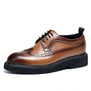 Custom Men's Dress Shoes Pointed-<b>Toe</b> Lace-Up Design British-Style Ideal for Business Formal Occasions Weddings Trendy Fashion - Product Image 2