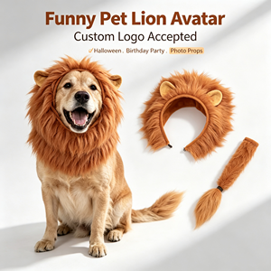 MUESTRA GRATUITA <span class=keywords><strong>Peluca</strong></span> <span class=keywords><strong>de</strong></span> Pelo Sintético Suave y Ligero <span class=keywords><strong>para</strong></span> Perros, Disfraz Divertido <span class=keywords><strong>de</strong></span> León <span class=keywords><strong>para</strong></span> Halloween - Product Image 1