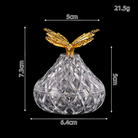 Vente en gros de pots à bonbons en plastique avec couvercle doré, boîte à dragées en acrylique transparent à coupe diamant pour la décoration de Ramadan, de mariages et d'anniversaires