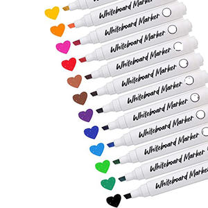 Ensemble de marqueurs effaçables à sec à faible odeur, couleurs assorties, marqueur pour tableau blanc, parfait pour écrire sur miroir, verre, école, bureau, maison - Product Image 1