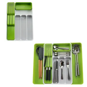 Großhandel Küchen schränke Zubehör Produkte Kunststoff Erweitern Schubladen besteck und Utensilien Schubladen schrank Organizer Tablett