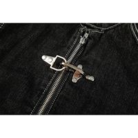 Veste Homme Motif Cœur Style Américain Rétro Automne Hiver Streetwear Haut de Gamme Délavée avec Boucle Originale