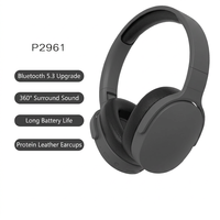 Casque sans fil minimaliste P2961 5.3, casque de jeu supra-auriculaire avec microphone et longue autonomie pour mobile et PC