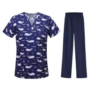 Conjunto de <span class=keywords><strong>Uniformes</strong></span> Quirúrgicos Personalizados para Médicos y Enfermeras, Uniforme de Hospital OEM con Estampado de <span class=keywords><strong>Anime</strong></span>, Uniforme Médico de Algodón - Product Image 4