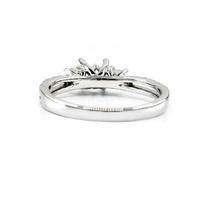 Bague de fiançailles semi-montée classique en or blanc 18 carats avec diamants pour femme, idéale pour les mariages et l'usage quotidien – Expédition directe depuis Hong Kong