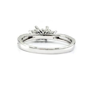 Bague de fiançailles semi-montée classique en or blanc 18 carats avec diamants pour femme, idéale pour les mariages et l'usage quotidien – Expédition directe depuis Hong Kong - Product Image 3