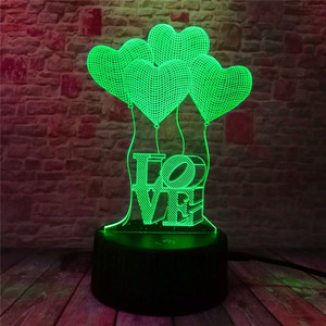 Regalo de San Valentín te amo <span class=keywords><strong>dulce</strong></span> amante corazón noche ilusión 3D amor rgb boda luz de <span class=keywords><strong>la</strong></span> noche para decoración de fiesta - Product Image 5