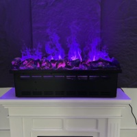 Cheminée électrique encastrée à vapeur d'eau avec effet de flamme LED 3D, 80 cm, haute qualité, toucher froid, personnalisable, pour usage hôtelier