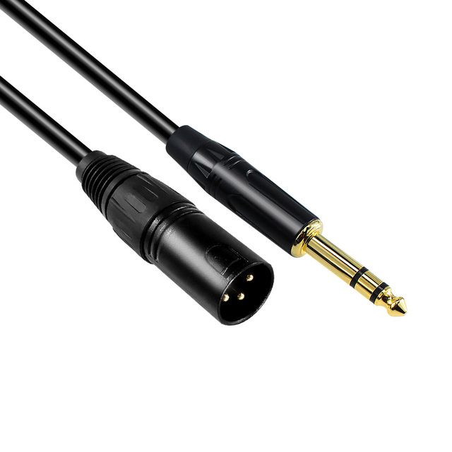 High-Fidelity Xlr to 6.35mm Microphone Cable with 3-Pin Jack PVC Jacket Noise-Free Connection Male-to-Male