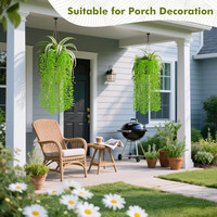 Vente en gros de 5 fourches de fleurs artificielles en saule pleureur, verdure en plastique, vigne suspendue, feuilles vertes pour la décoration de la maison