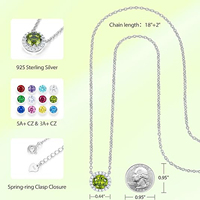 Collier en argent 925 avec zircon incrusté d'olivine, pendentif personnalisé avec pierre de naissance, collier pour femme, luxe léger, tempérament