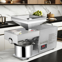 Presse à huile automatique à froid et à chaud en acier inoxydable SUS 304 de 1250 W, capacité de 10 kg/h, pour usage domestique, marque MJ, pour noix, arachides, noix de coco, 110 V