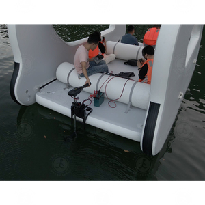 Bateau gonflable <span class=keywords><strong>solaire</strong></span> électrique personnalisé et durable, île flottante sociale compacte, bateau lounge aquatique avec abri <span class=keywords><strong>solaire</strong></span> pour l'extérieur - Product Image 2