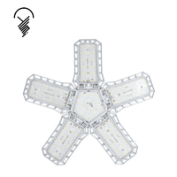Nouvelle Lampe de Ventilateur de Garage et d'Entrepôt Pliable Haute Puissance 80W avec Pales Intégrées