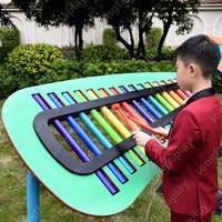 Outdoor Metal Percussion Instrument Rainbow Trio Ensemble Playground Musical Instruments Music Amusement Park Facilities