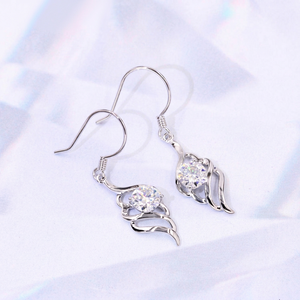 Pendientes de Oro de 14K Personalizados TIANYU GEMS para Mujer, con Moissanita, Corte Brillante Redondo, Engaste de Garras, Estilo Clásico en Forma de Concha - Product Image 1