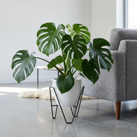 Support de plantes en fer géométrique noir Art Déco, revêtement PE, écologique, pour restaurant, café, commerce, aménagement paysager, jardin, maison, intérieur, extérieur