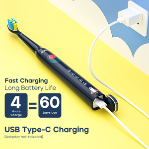 Seago SG2303 Có Thể Sạc Lại Phim Hoạt Hình Vui Tự Làm Dán 2 Phút Thông Minh Hẹn Giờ 5 Chế độ 6 + Năm Trẻ Em Trẻ Em Trẻ Em Bàn Chải Đánh Răng Điện - Product Image 4