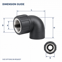 Raccord coudé mâle flexible et durable en PEHD, moulé par fusion, 90 degrés, pour tuyaux d'eau