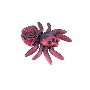 Araignée-rose articulée imprimée en 3D, en PLA et soie, jouet cadeau Kawaii, décoration de bureau, breloque de sac à main, accessoire - Product Image 6