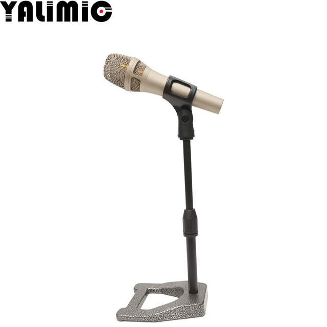 YAMILIC A-1 Low Price Adjustable Height Desktop Microphone Stand with Metal Bracket Mounts for Live Broadcast & Recording