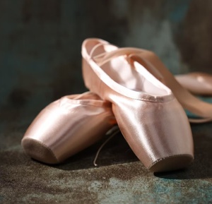Chaussons de ballet professionnels en satin rose chair pour les pieds. Chaussures de danse classique pour adultes débutants, à semelle rigide, pour la pratique et la performance - Product Image 1