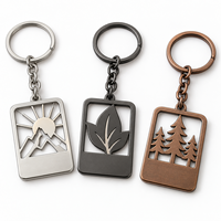 Porte-clés rectangulaire en métal découpé sur mesure avec logo personnalisé, cadeau promotionnel en gros, fournisseur et fabricant en vrac