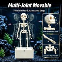 Décoration d'aquarium squelette dansant imprimé en 3D, squelette articulé mobile pour aquarium, décoration artistique moderne en PLA