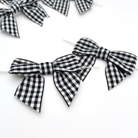 Ruban à carreaux en gingham de 3,5 pouces, ruban à nœuds torsadés pour attacher les colis, emballage cadeau, arbre de Noël