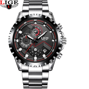 LIGE 9821 Dernière montre de luxe de bonne qualité Tendance Design Prix bas Multicolore <span class=keywords><strong>Chic</strong></span> Multifonction Hommes Montre Quartz Bracelet en acier inoxydable - Product Image 6