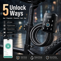 Serrure de vélo numérique intelligente portable TUYA avec carte électronique NFC, application mobile Tuya Cloud et déverrouillage par empreinte digitale et clé