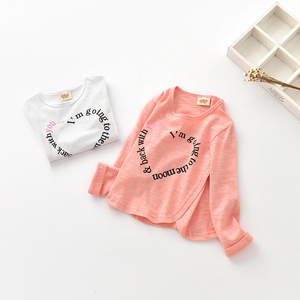 T-shirt pour enfants à manches longues, col rond, ourlet incurvé, disponible sur le marché chinois - Product Image 2