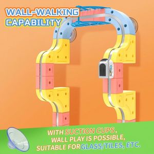 Kit de course de voitures sur rail flexible DIY, jouet de construction électrique avec voitures LED, cadeau éducatif STEM pour enfants - Product Image 4