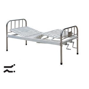 Ручная кровать с 2 кренками и головкой из нержавеющей стали, головное устройство для больничной койки, панель из нержавеющей стали, стоимость, углеродистая белая ручная больница - Product Image 3