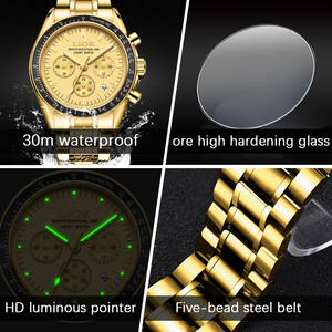 LG89137 Orologio Cronografo da <span class=keywords><strong>Uomo</strong></span> con Quadrante da 41mm in Lega, 3 Sottoquadranti, Data Semplice, Ghiera Girevole, Confezione Regalo - Product Image 5
