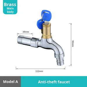 Robinets de machine à laver à eau froide de conception moderne de longueur moyenne Robinets de piscine à valve en céramique - Product Image 5