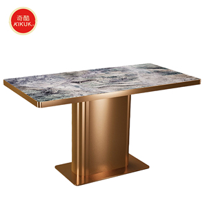 Custom Modern Eco-Friendly Commercial Metal Frame Marble Square Dining Table for Restaurant <strong>Cafeteria</strong> - Product Image 4