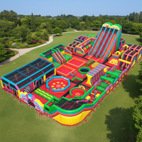 Château gonflable géant de plein air sur le thème d'un parc d'attractions de dessins animés